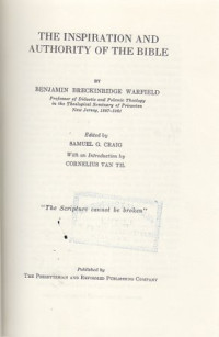 Image of The Inspiration and Authority of the Bible