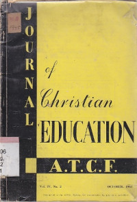 Image of Journal of christian education vol IV No.2