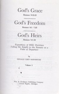 Image of God's Grace,God's Freedom,God's Heirs - Romans vol 3