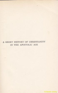 Image of A short history of christianity in the apostolic age