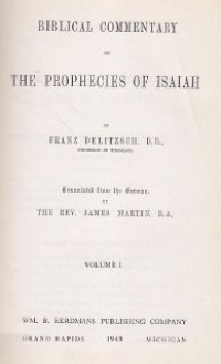 Image of Biblical commentary on the prophecies of Isaiah Vol.1
