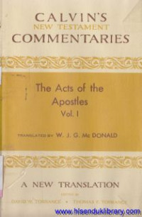 Image of Calvin's new testament commentaries the Acts of the Apostles 1-13 volume 1