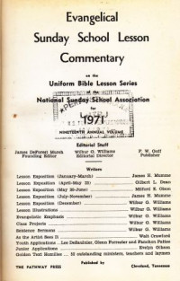 Image of Evangelical sunday school lesson commentary : national sunday school association for 1971