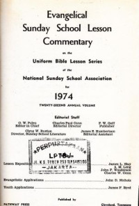 Image of Evangelical sunday school lesson commentary : national sunday school association for 1974