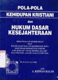 Image of Pola-pola kehidupan kristiani dan hukum dasar kesejahteraan