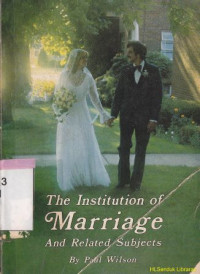 Image of The institution of marriage and related subjects