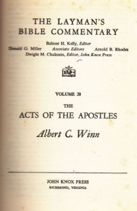 Image of The layman's bible commentary : The acts of the apostles vol 20