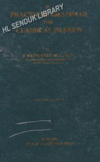 Image of A practical grammar for classical hebrew
