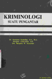 Image of Kriminologi suatu pengantar